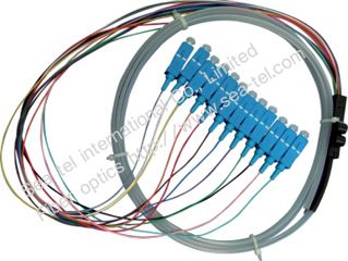 SC/PC Fiber Optic pigtail cable 12 Colours